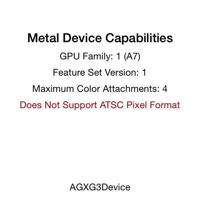 The capabilities reported by an A7 device (iPhone 5s)