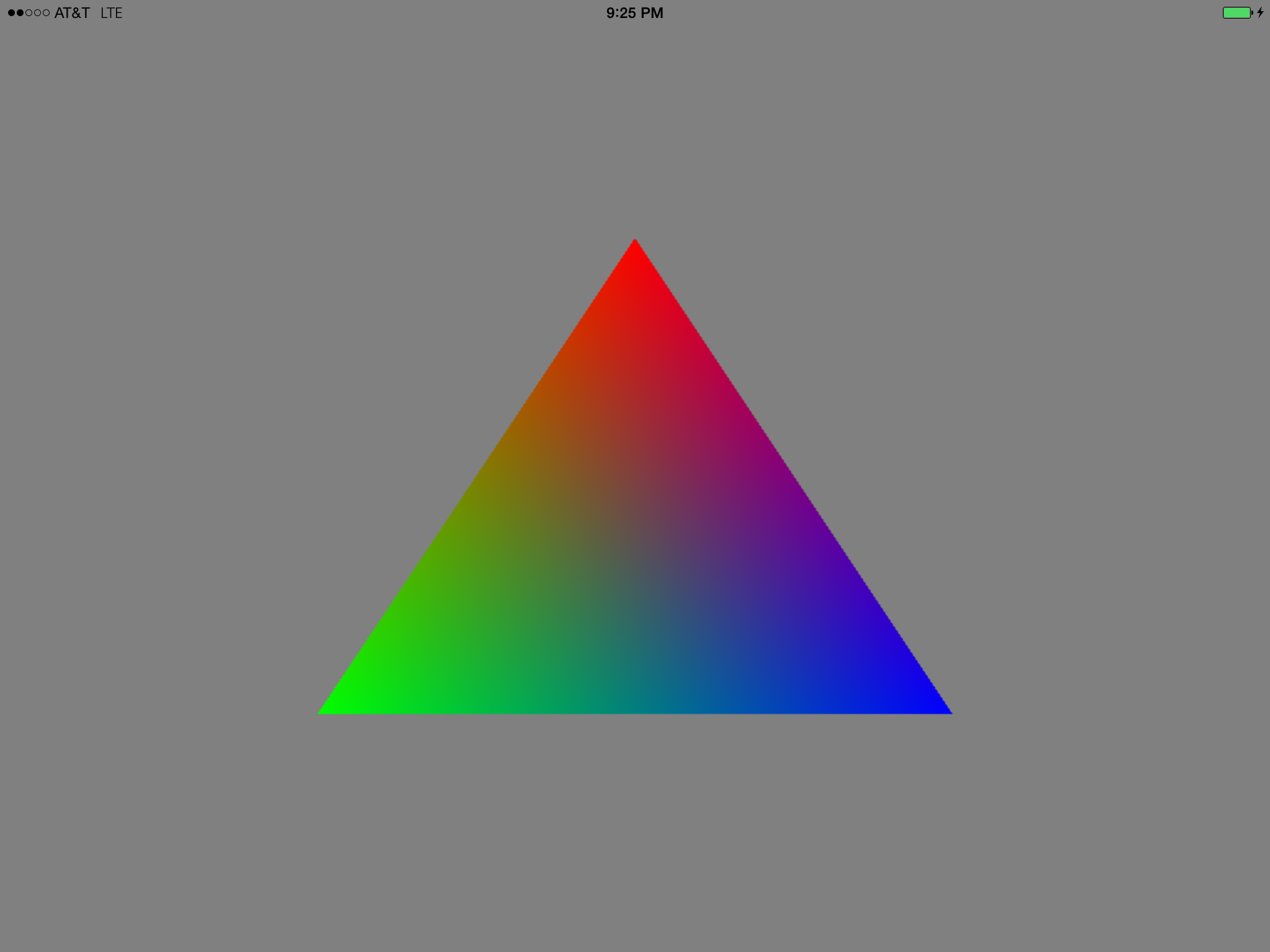 A multicolored triangle, rendered by Metal